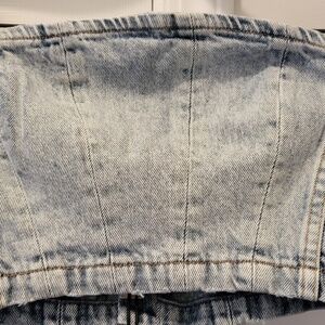 GRLFRND blue denim bustier